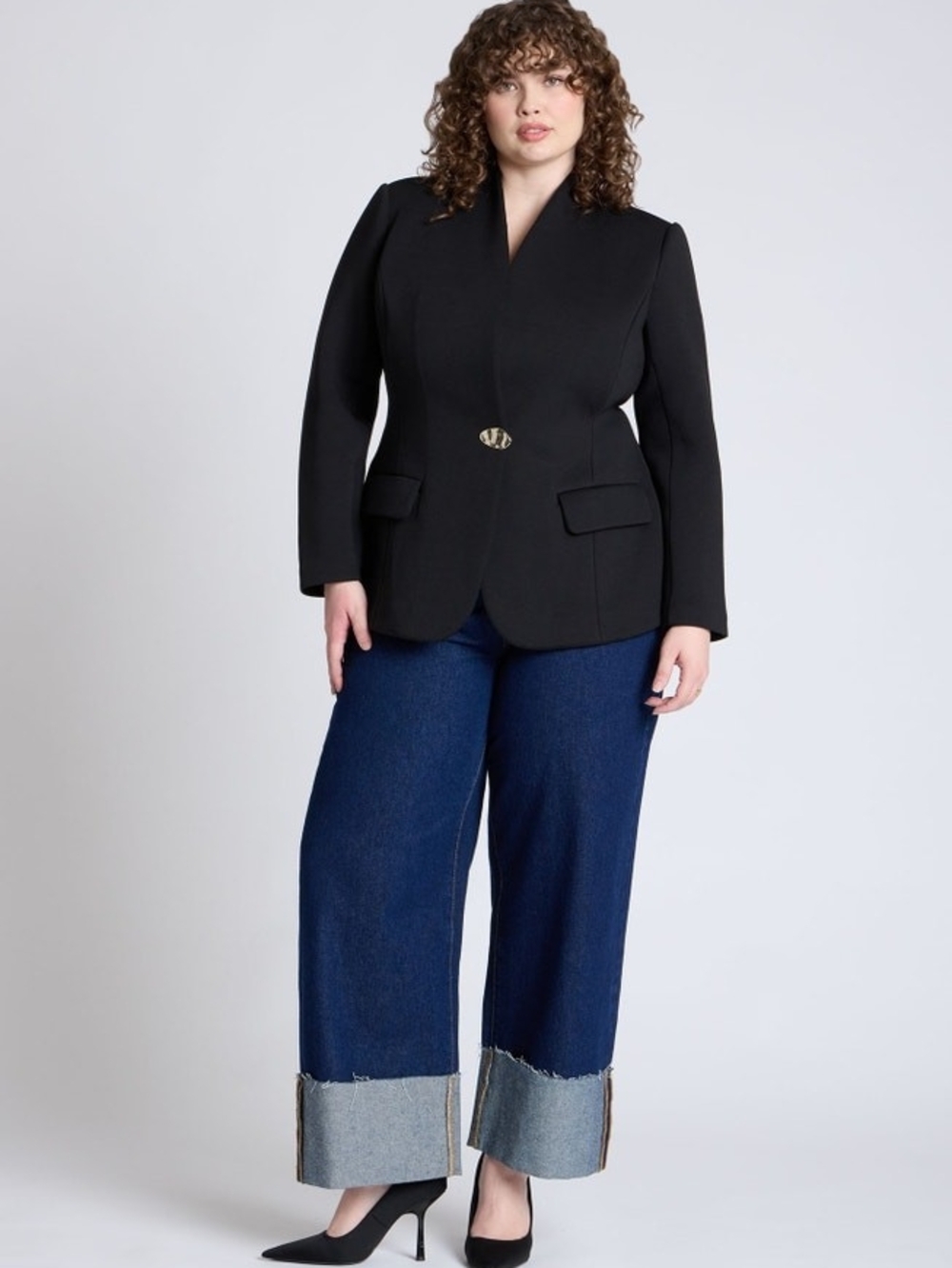 Eloquii High Rise Large Cuff Jeans